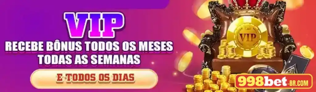 Cartão VIP dourado com valores altos em destaque no site do 998BET.
